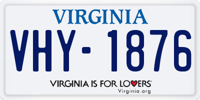VA license plate VHY1876