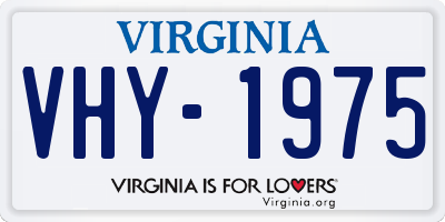 VA license plate VHY1975
