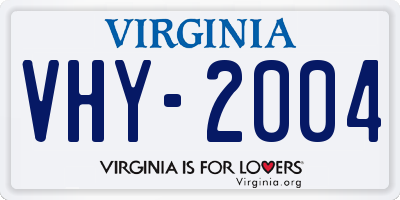 VA license plate VHY2004