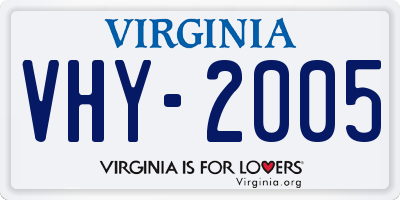 VA license plate VHY2005