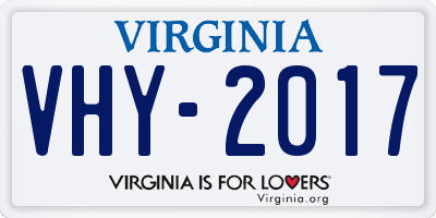 VA license plate VHY2017
