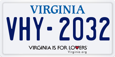 VA license plate VHY2032