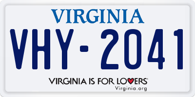 VA license plate VHY2041