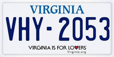 VA license plate VHY2053