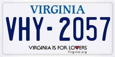 VA license plate VHY2057