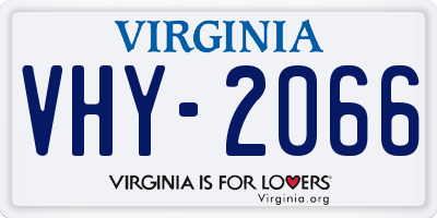 VA license plate VHY2066