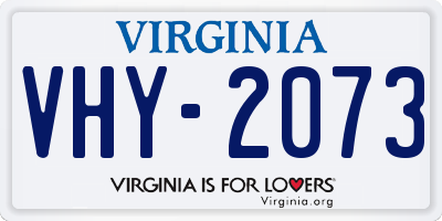 VA license plate VHY2073