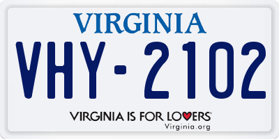 VA license plate VHY2102