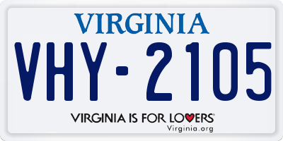 VA license plate VHY2105