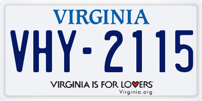 VA license plate VHY2115
