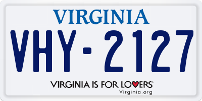 VA license plate VHY2127