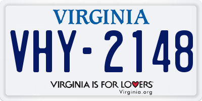 VA license plate VHY2148