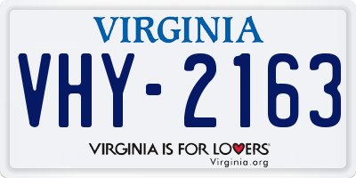 VA license plate VHY2163