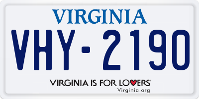 VA license plate VHY2190