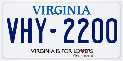 VA license plate VHY2200