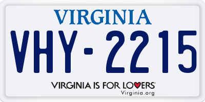 VA license plate VHY2215