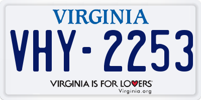 VA license plate VHY2253