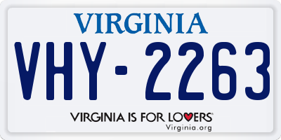 VA license plate VHY2263