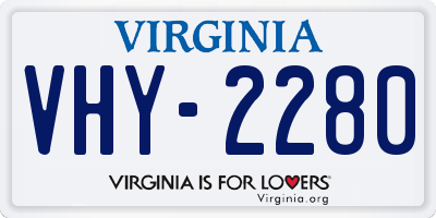 VA license plate VHY2280