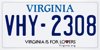 VA license plate VHY2308