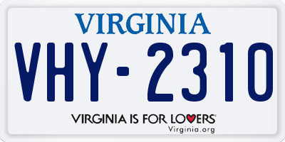 VA license plate VHY2310