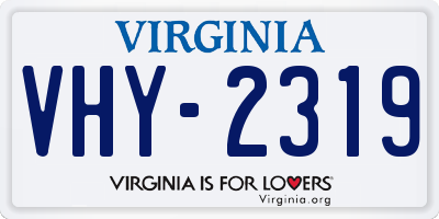 VA license plate VHY2319
