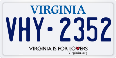 VA license plate VHY2352