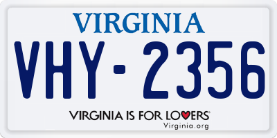 VA license plate VHY2356