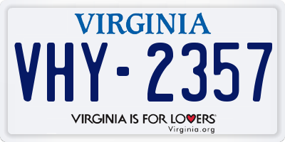 VA license plate VHY2357
