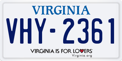 VA license plate VHY2361