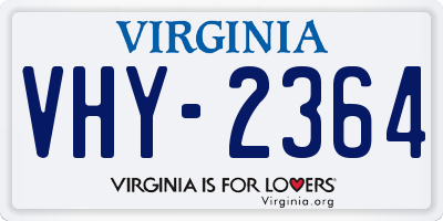 VA license plate VHY2364