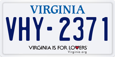 VA license plate VHY2371