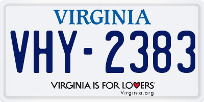 VA license plate VHY2383