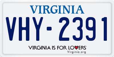 VA license plate VHY2391