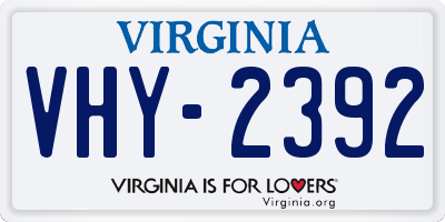 VA license plate VHY2392