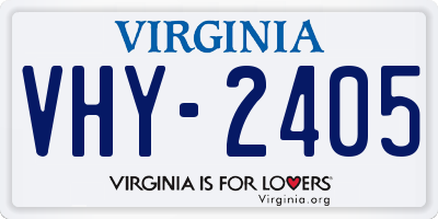 VA license plate VHY2405
