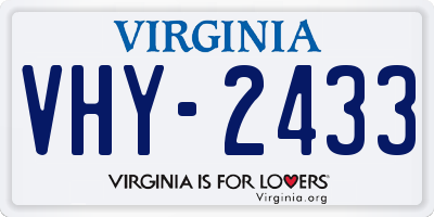 VA license plate VHY2433