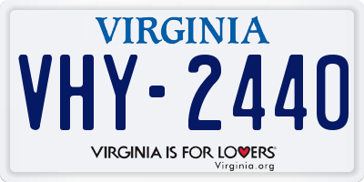 VA license plate VHY2440