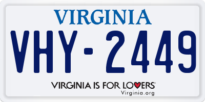 VA license plate VHY2449