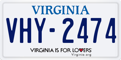 VA license plate VHY2474