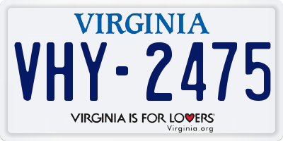 VA license plate VHY2475