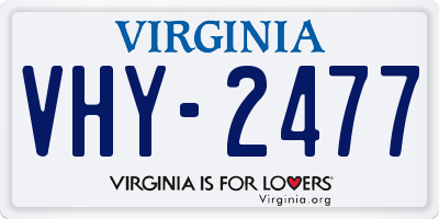 VA license plate VHY2477