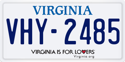 VA license plate VHY2485