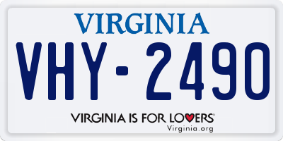 VA license plate VHY2490