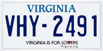 VA license plate VHY2491