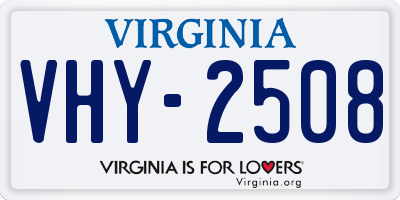 VA license plate VHY2508