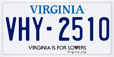VA license plate VHY2510