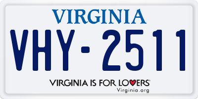 VA license plate VHY2511