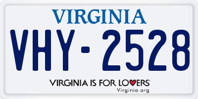 VA license plate VHY2528