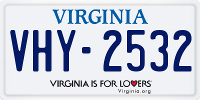 VA license plate VHY2532
